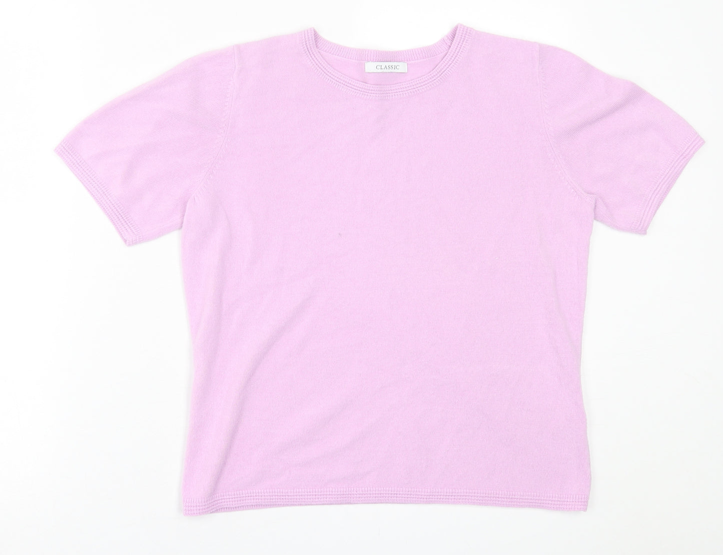 Marks and Spencer Womens Purple Crew Neck  Acrylic Pullover Jumper Size 12