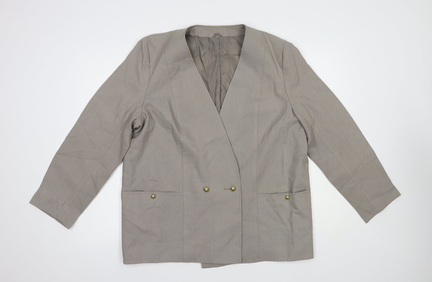 Preworn Womens Grey   Jacket Blazer Size 18  Button