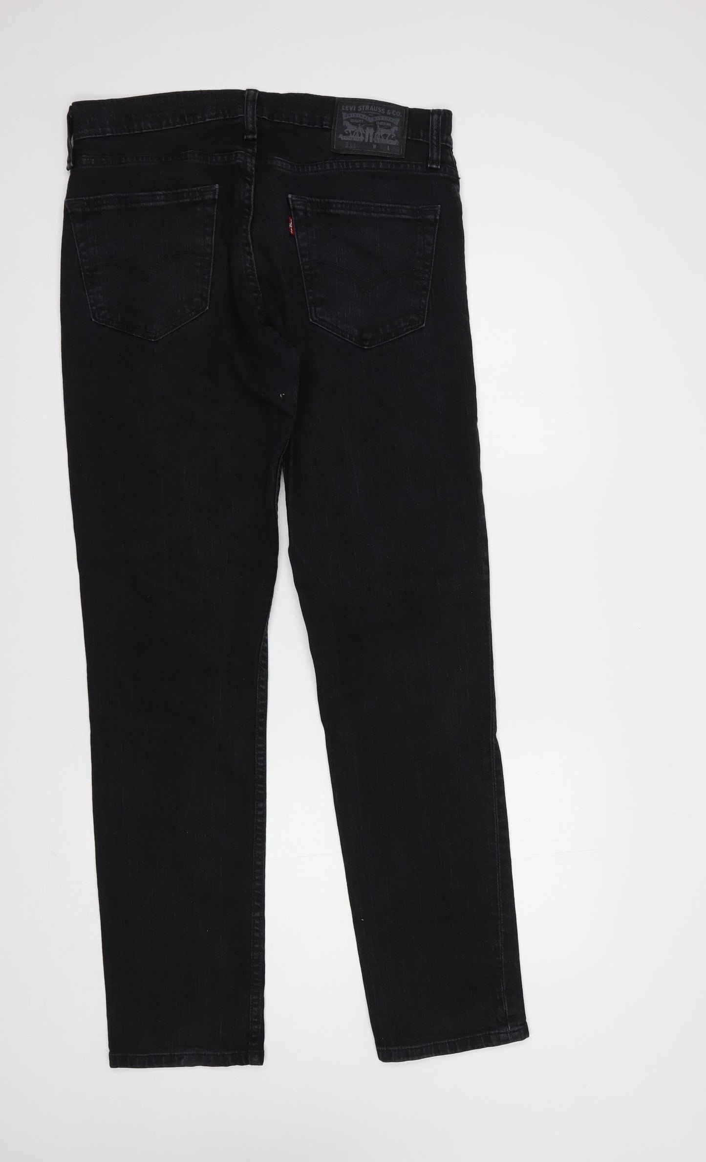 Levi's Mens Black  Cotton Straight Jeans Size 32 in L32 in Regular Button - Levi's 511