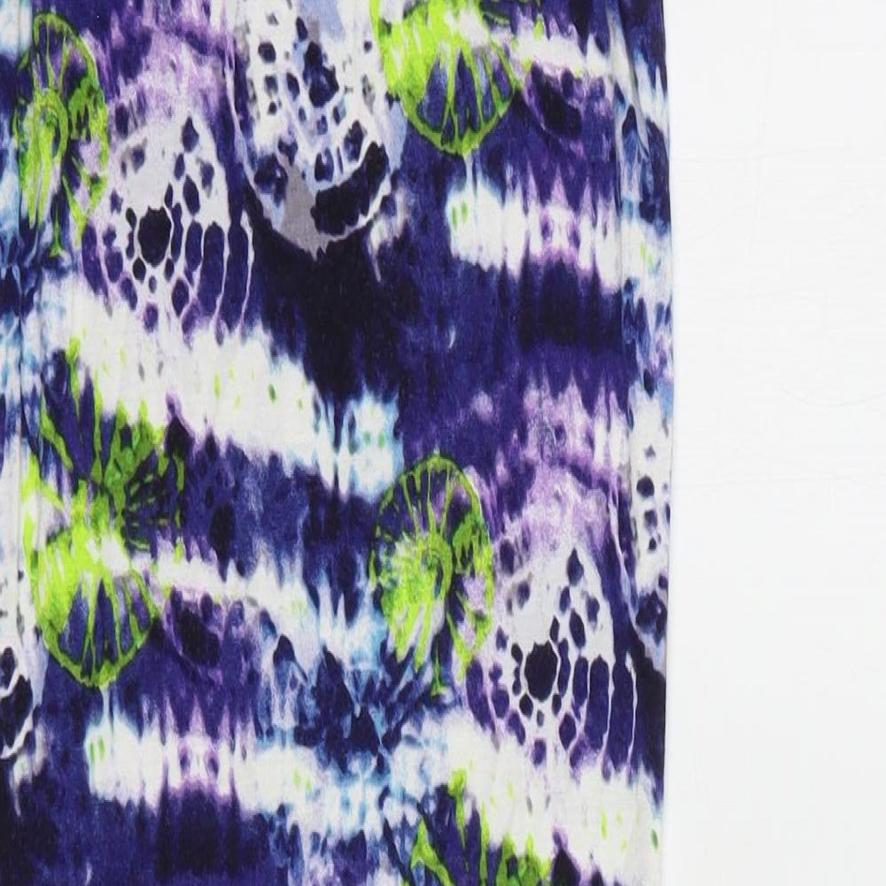 Topshop Womens Purple Geometric Viscose Tank Dress  Size 8  Crew Neck Pullover