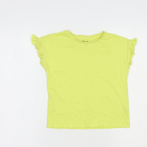 Very Girls Yellow  Cotton Basic T-Shirt Size 9 Years Crew Neck Pullover