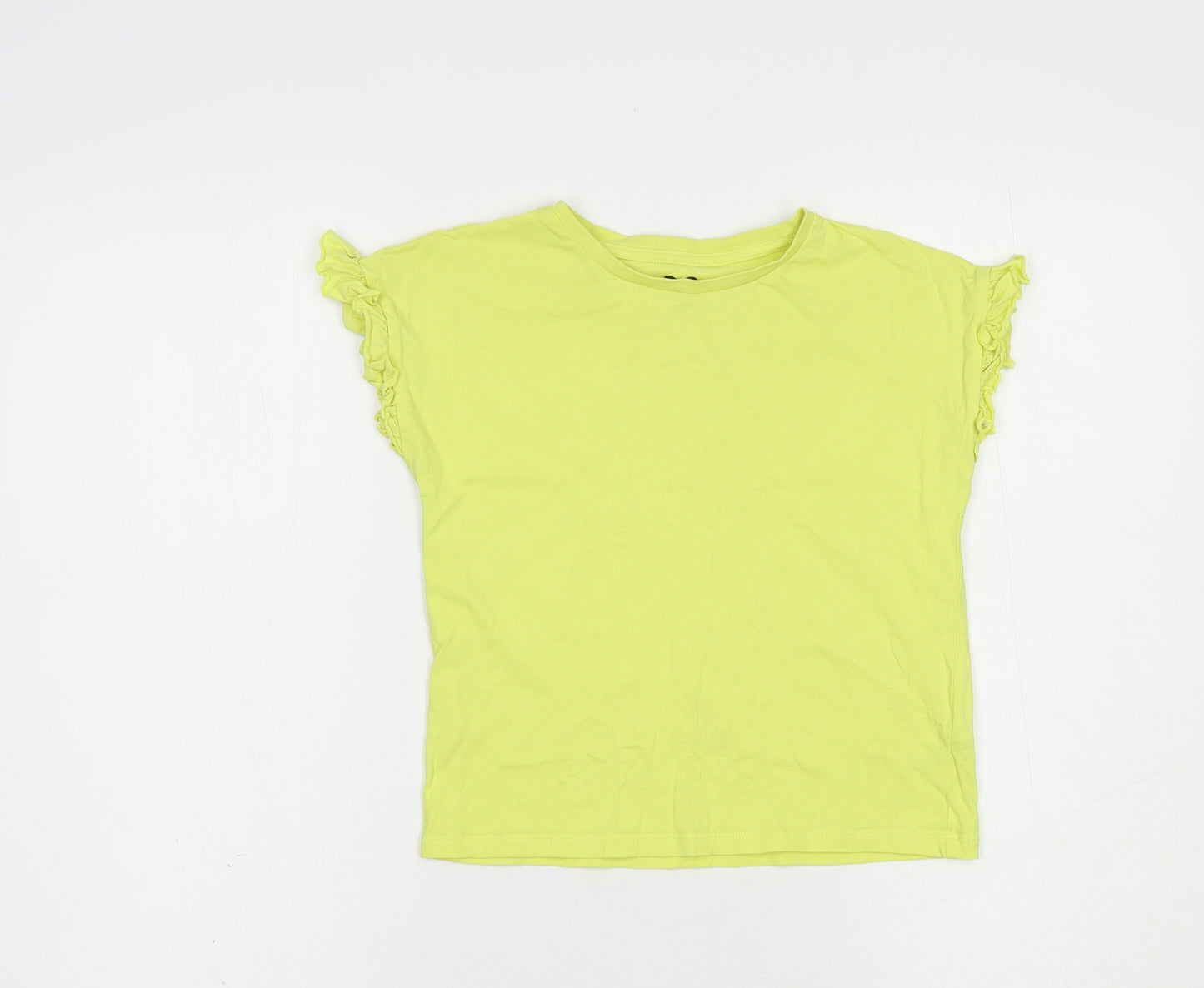 Very Girls Yellow  Cotton Basic T-Shirt Size 9 Years Crew Neck Pullover