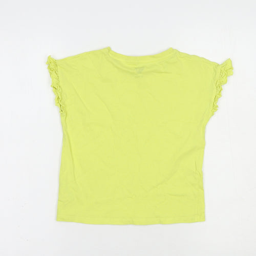 Very Girls Yellow  Cotton Basic T-Shirt Size 9 Years Crew Neck Pullover