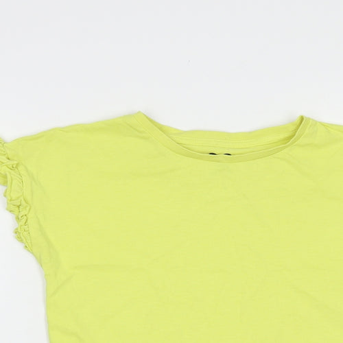 Very Girls Yellow  Cotton Basic T-Shirt Size 9 Years Crew Neck Pullover