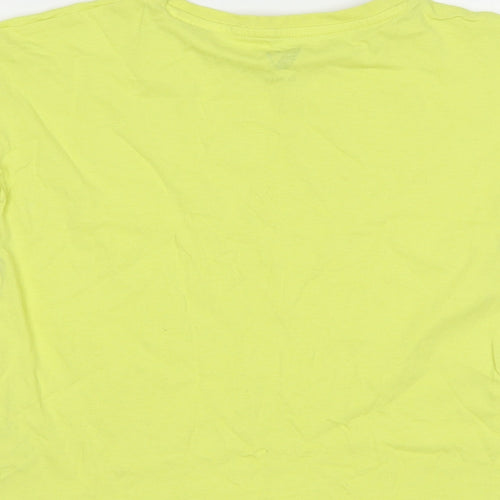 Very Girls Yellow  Cotton Basic T-Shirt Size 9 Years Crew Neck Pullover