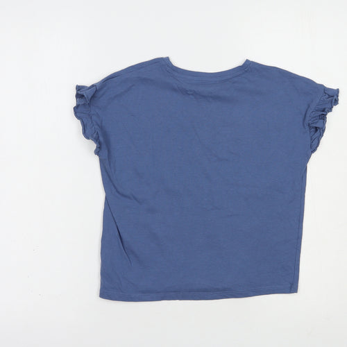 Very Girls Blue  Cotton Pullover T-Shirt Size 9 Years Crew Neck Pullover - Peace And Love