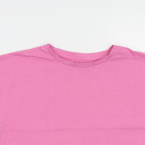 Very Girls Pink  Cotton Pullover T-Shirt Size 9 Years Crew Neck Pullover