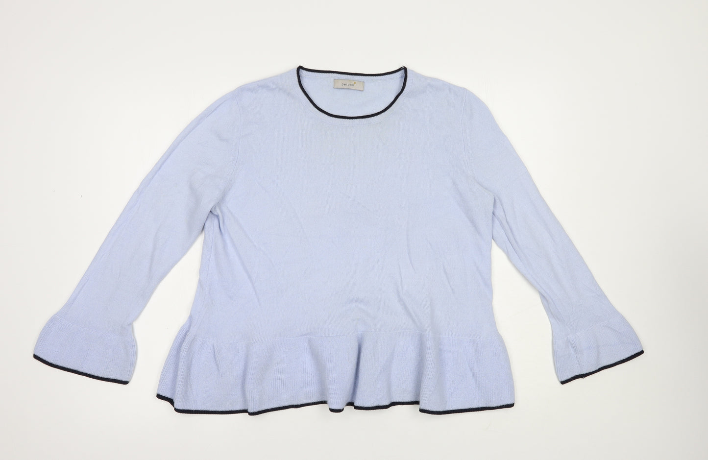 Marks and Spencer Womens Blue Crew Neck  Acrylic Pullover Jumper Size 12