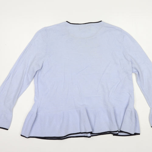 Marks and Spencer Womens Blue Crew Neck  Acrylic Pullover Jumper Size 12