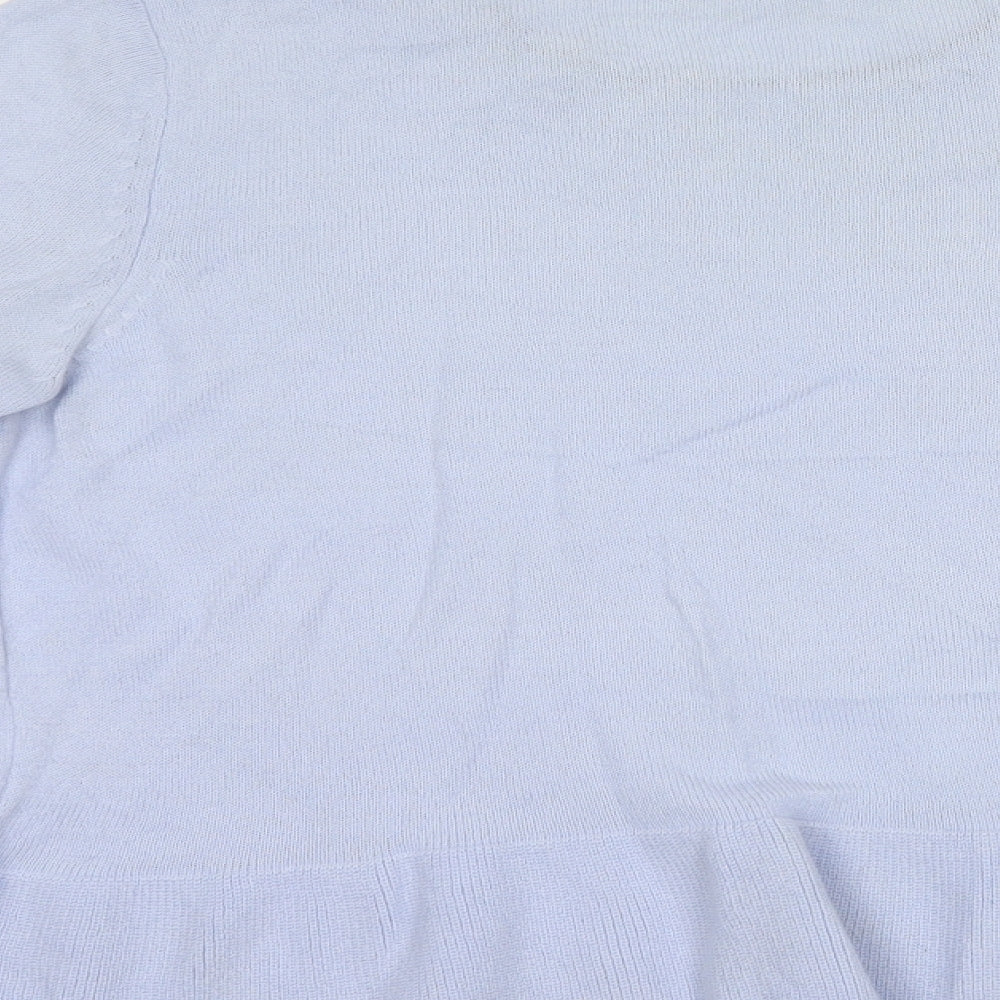 Marks and Spencer Womens Blue Crew Neck  Acrylic Pullover Jumper Size 12