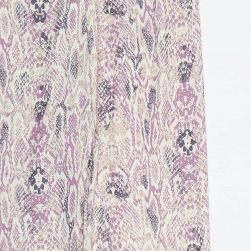 Primark Womens Purple Animal Print Polyester Compression Leggings Size 12 L29 in Regular
