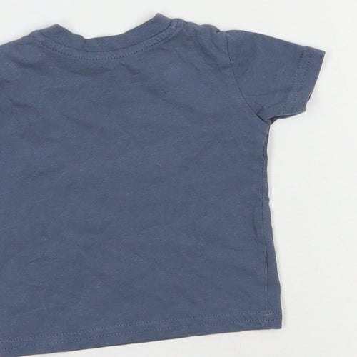Primark Baby Blue  Cotton Basic T-Shirt Size 0-3 Months Crew Neck Snap - Big Deal