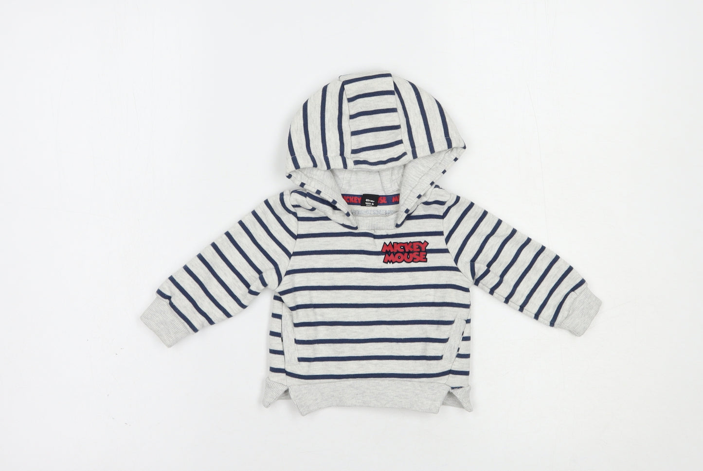 Primark Baby Grey Striped Cotton Pullover Jumper Size 3-6 Months  Pullover - Mickey Mouse