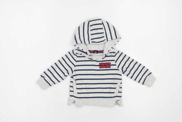 Primark Baby Grey Striped Cotton Pullover Jumper Size 3-6 Months  Pullover - Mickey Mouse