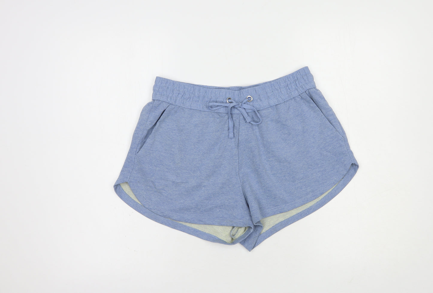 H&M Womens Blue  Cotton Sweat Shorts Size M L3 in Regular Drawstring