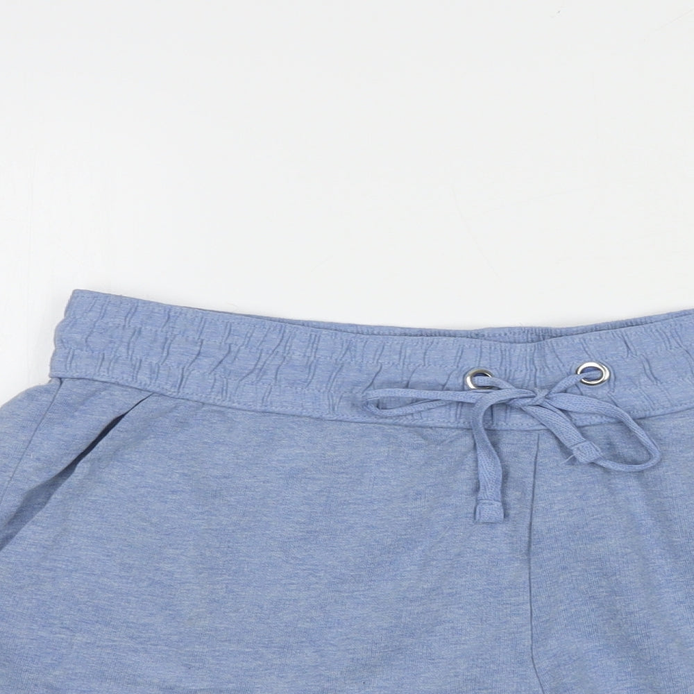 H&M Womens Blue  Cotton Sweat Shorts Size M L3 in Regular Drawstring