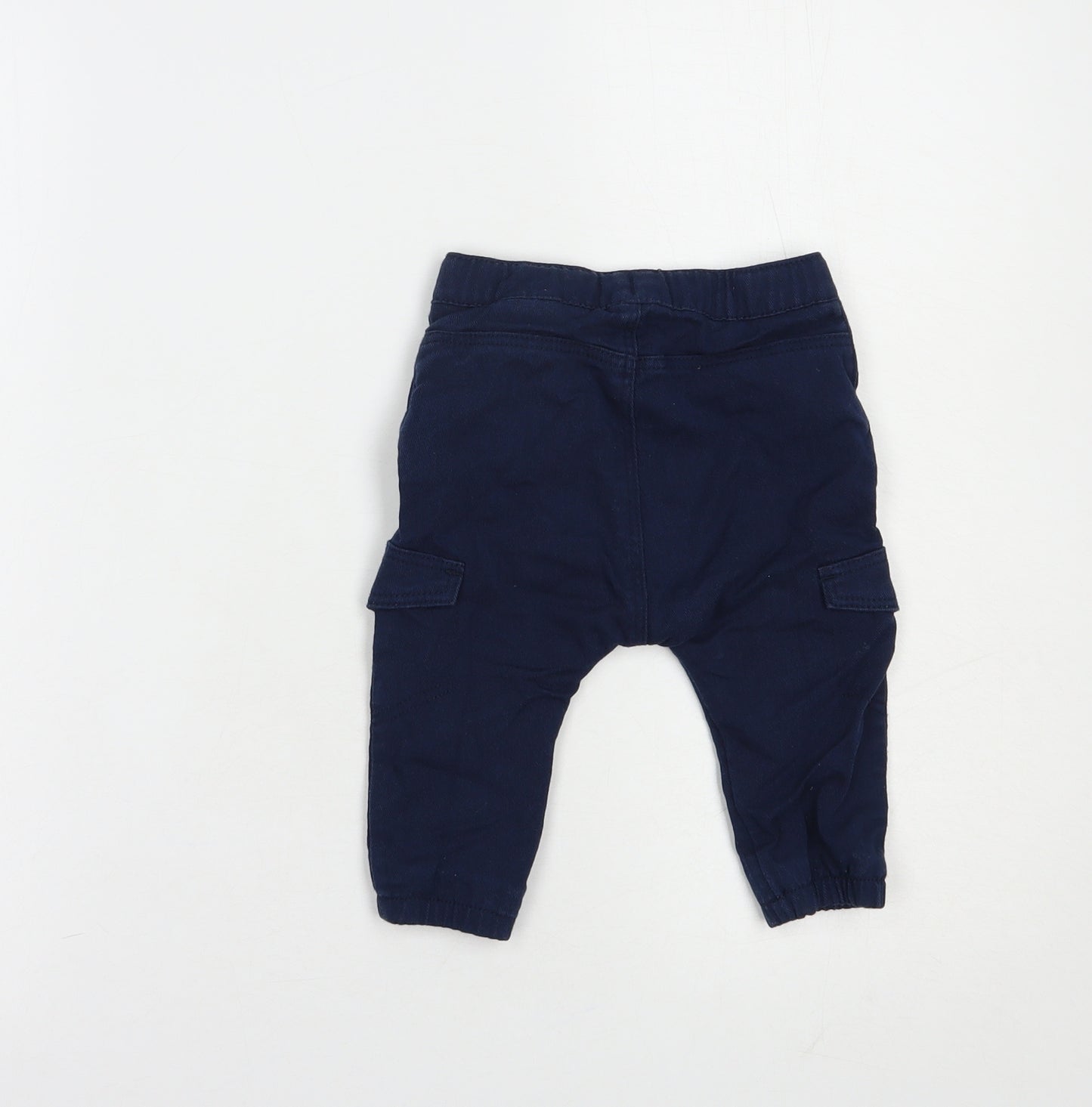 H&M Baby Blue  Polyester Cargo Trousers Size 6-9 Months  Drawstring