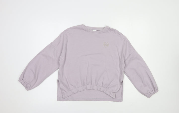 NEXT Girls Purple Cotton Pullover Sweatshirt Size 10 Years Pullover - Love