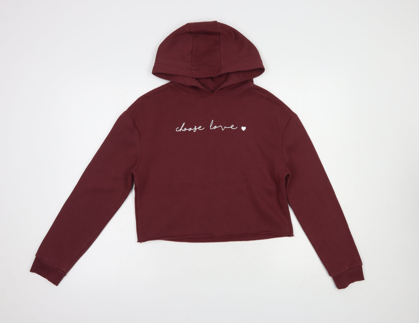 Miss E-vie Girls Red  Cotton Pullover Hoodie Size 11-12 Years  Pullover - Choose Love