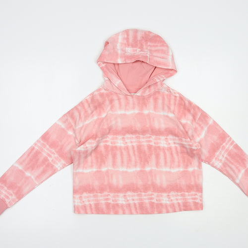 F&F Girls Pink  Polyester Pullover Hoodie Size 9-10 Years  Pullover - Tie Dye