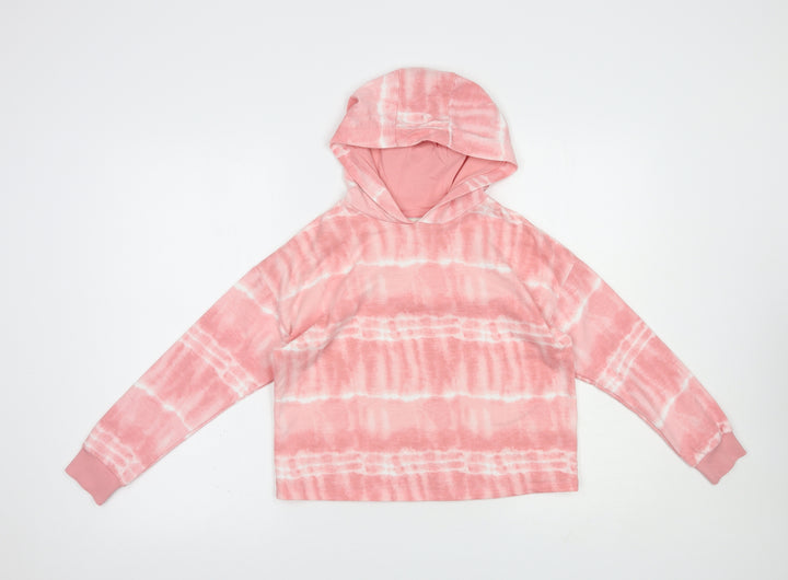F&F Girls Pink  Polyester Pullover Hoodie Size 9-10 Years  Pullover - Tie Dye