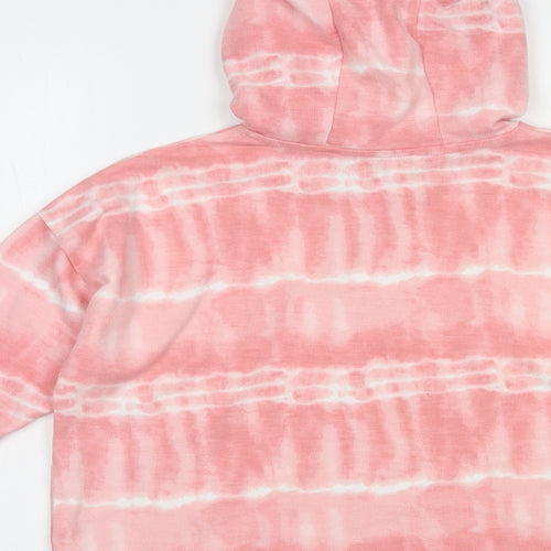 F&F Girls Pink  Polyester Pullover Hoodie Size 9-10 Years  Pullover - Tie Dye