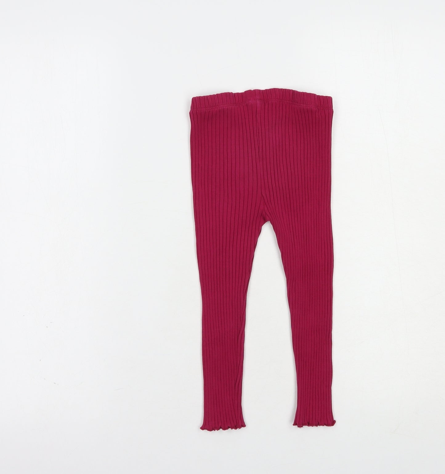 NEXT Girls Pink  Cotton Jogger Trousers Size 2-3 Years  Regular Drawstring - Leggings