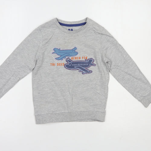 Very Girls Grey  Cotton Pullover Hoodie Size 5-6 Years  Pullover - Reach For The Skies