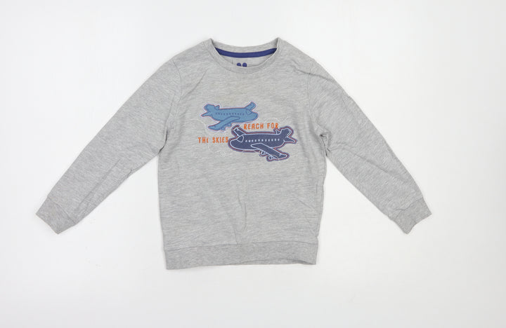 Very Girls Grey  Cotton Pullover Hoodie Size 5-6 Years  Pullover - Reach For The Skies