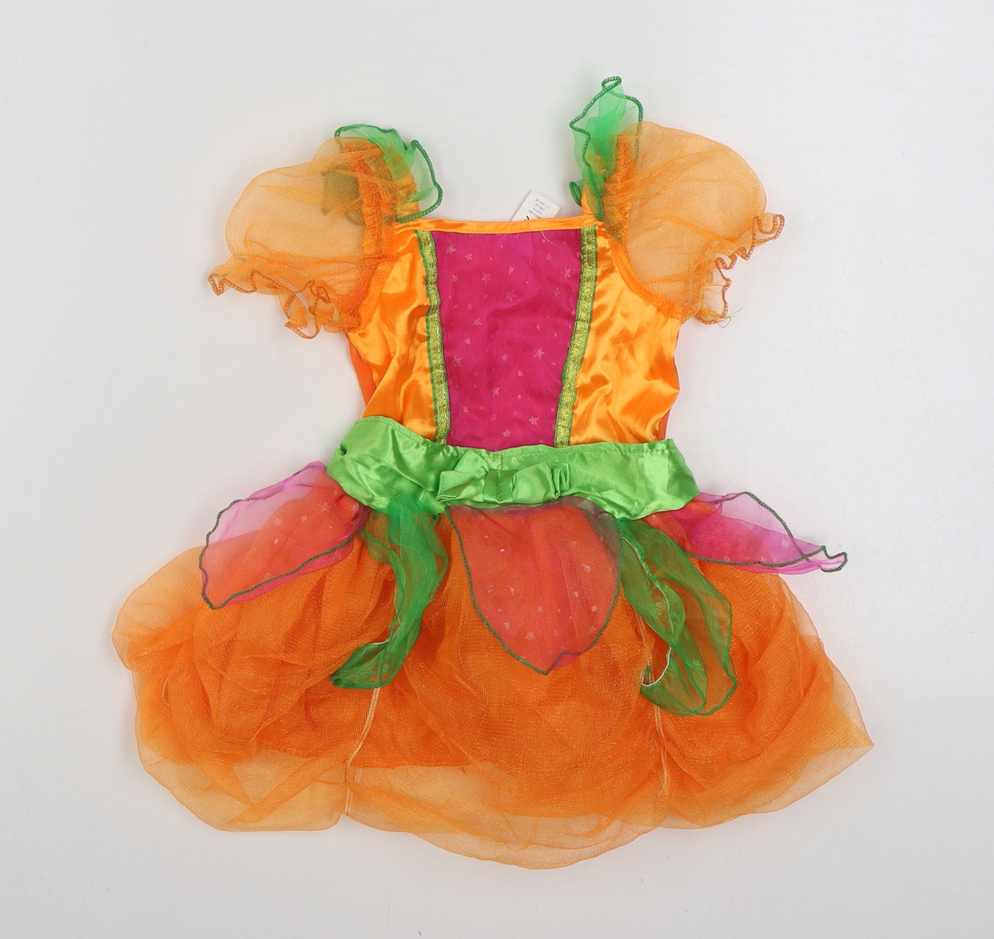 Preworn Girls Orange  Polyester Ball Gown  Size 2-3 Years  Square Neck Pullover - Pumpkin