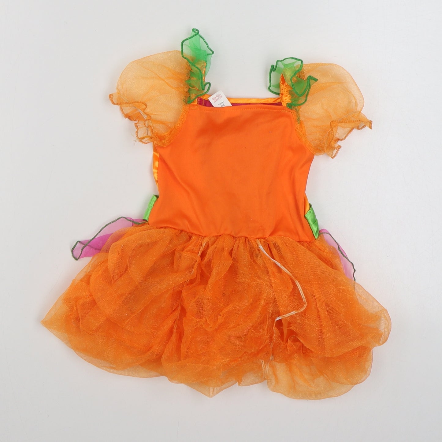 Preworn Girls Orange  Polyester Ball Gown  Size 2-3 Years  Square Neck Pullover - Pumpkin