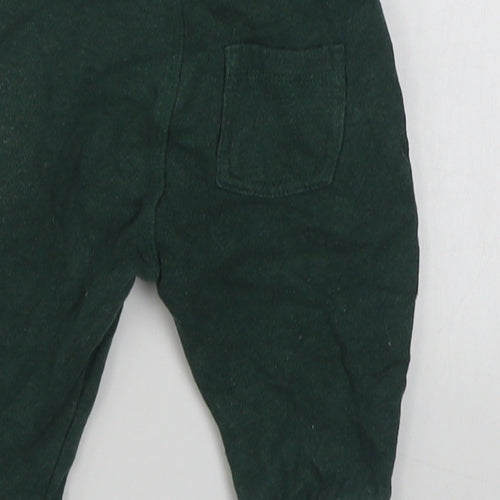 Mothercare Boys Green  Cotton Jogger Trousers Size 6-9 Months