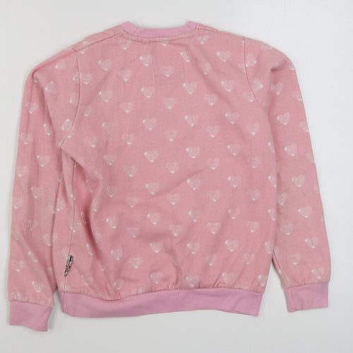 Lee Copper Girls Pink Geometric Cotton Pullover Sweatshirt Size 13 Years  Pullover