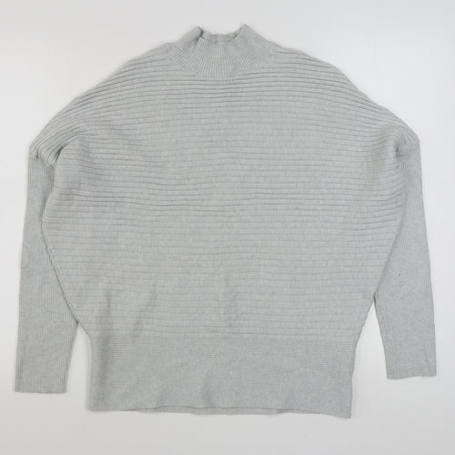 Very Womens Grey High Neck  Viscose Pullover Jumper Size 14