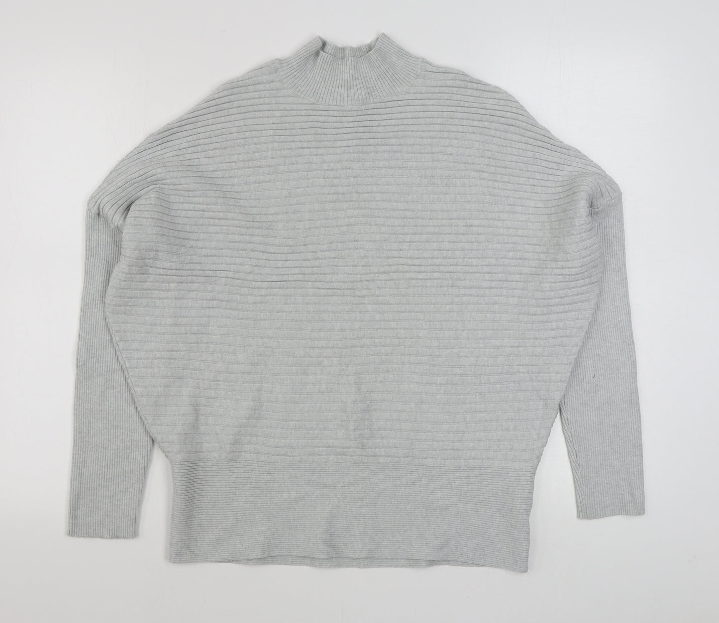 Very Womens Grey High Neck  Viscose Pullover Jumper Size 14