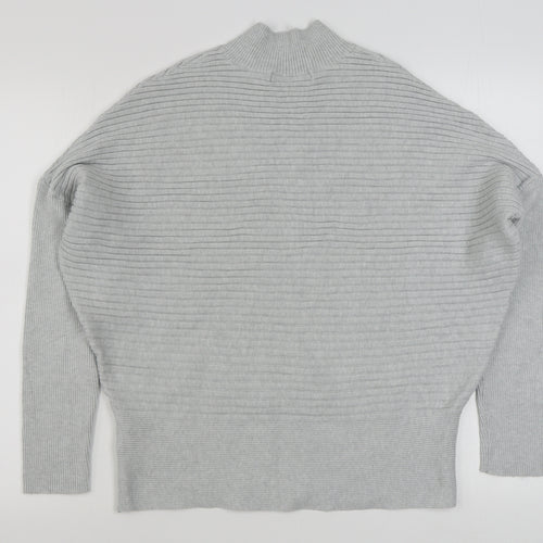 Very Womens Grey High Neck  Viscose Pullover Jumper Size 14
