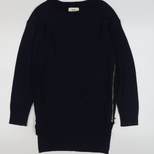 Matalan Womens Blue Boat Neck  Acrylic Pullover Jumper Size S