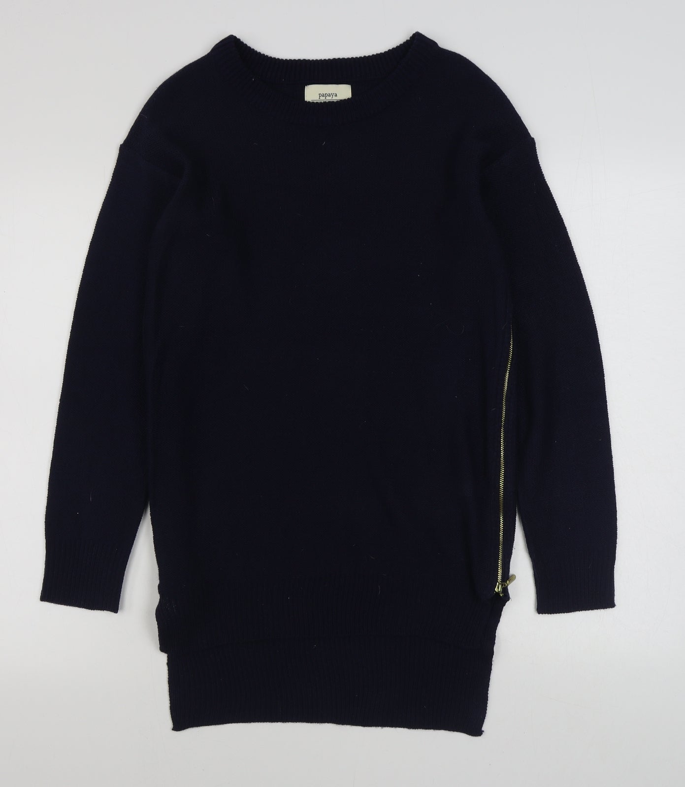 Matalan Womens Blue Boat Neck  Acrylic Pullover Jumper Size S