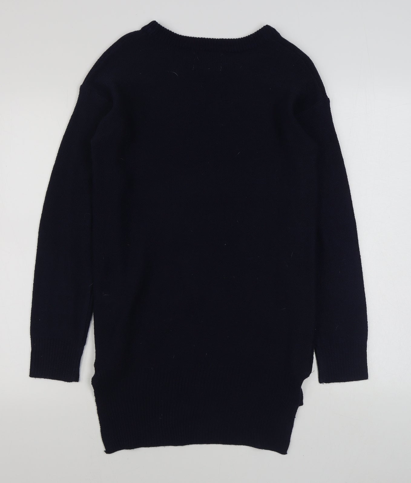 Matalan Womens Blue Boat Neck  Acrylic Pullover Jumper Size S