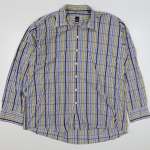 Pure Hitch Mens Multicoloured Plaid Cotton  Button-Up Size 2XL Collared Button
