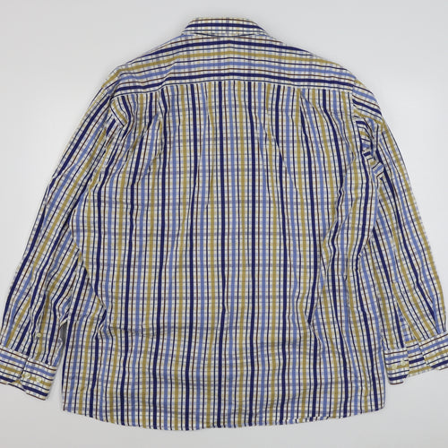 Pure Hitch Mens Multicoloured Plaid Cotton  Button-Up Size 2XL Collared Button