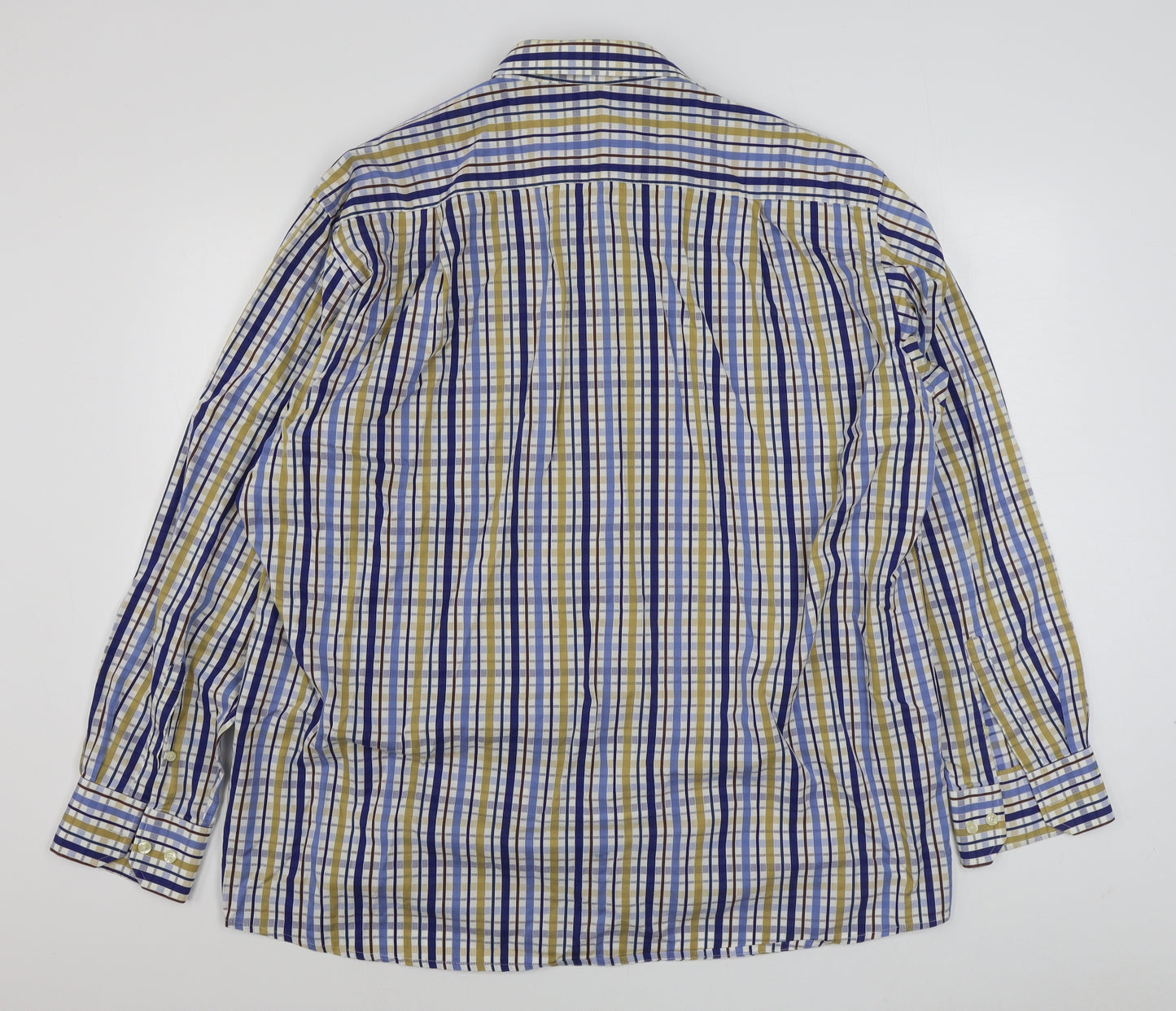 Pure Hitch Mens Multicoloured Plaid Cotton  Button-Up Size 2XL Collared Button
