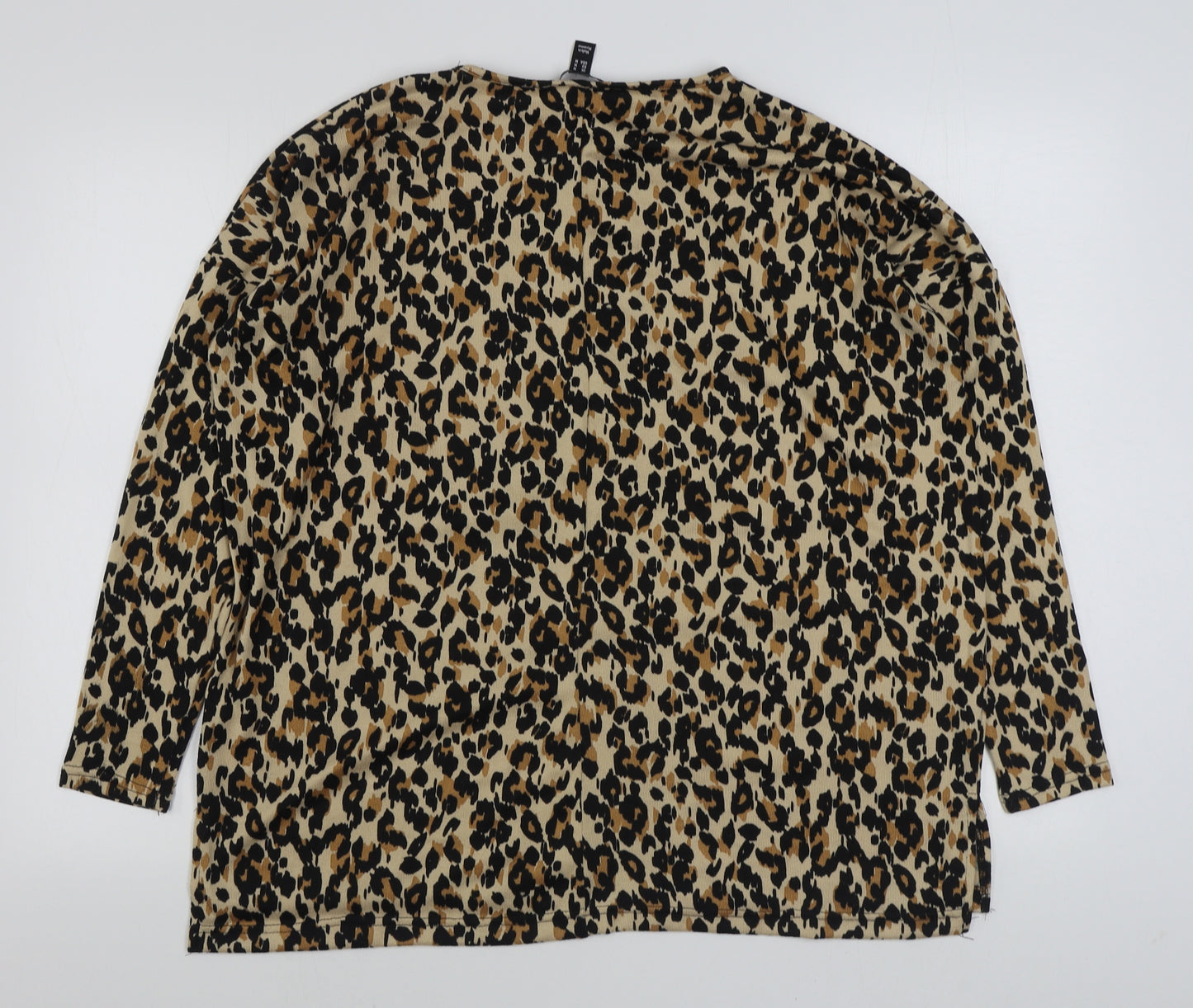 New Look Womens Brown Animal Print Polyester Pullover Sweatshirt Size M  Pullover
