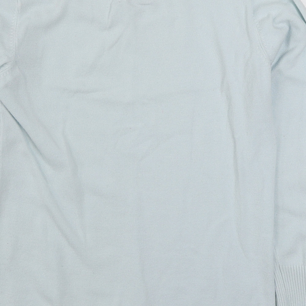 Micha Womens Blue Round Neck  Viscose Pullover Jumper Size S