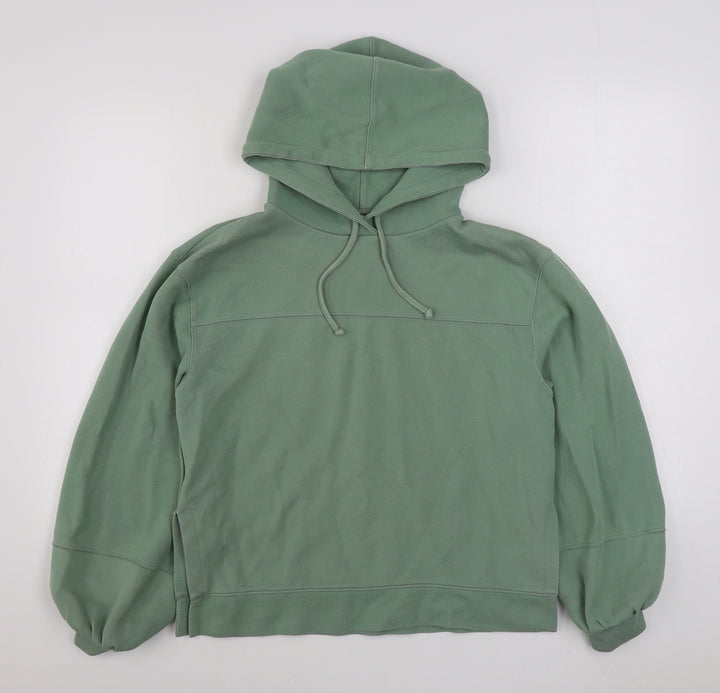 Topshop Womens Green Viscose Pullover Hoodie Size S Pullover