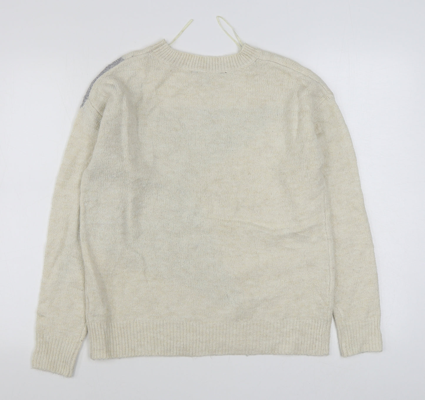 Principles Womens Beige Round Neck  Acrylic Pullover Jumper Size 8