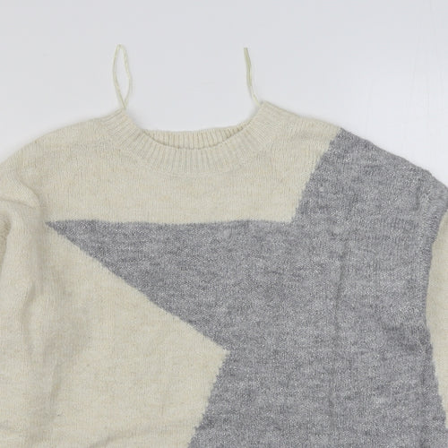 Principles Womens Beige Round Neck  Acrylic Pullover Jumper Size 8