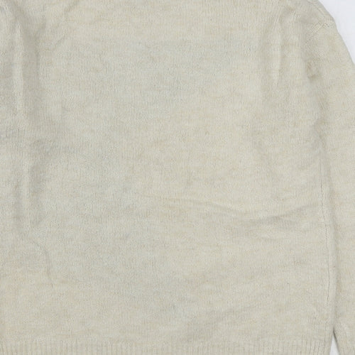 Principles Womens Beige Round Neck  Acrylic Pullover Jumper Size 8