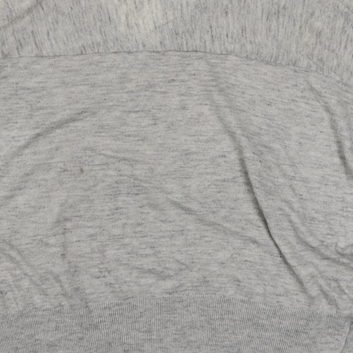 Mango Womens Grey V-Neck  Acrylic Pullover Jumper Size S