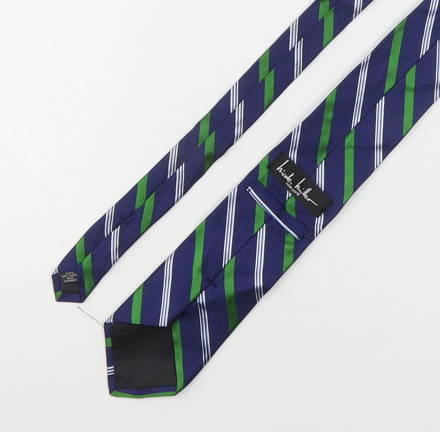 Nicole Miller Mens Multicoloured Striped Silk Pointed Tie One Size